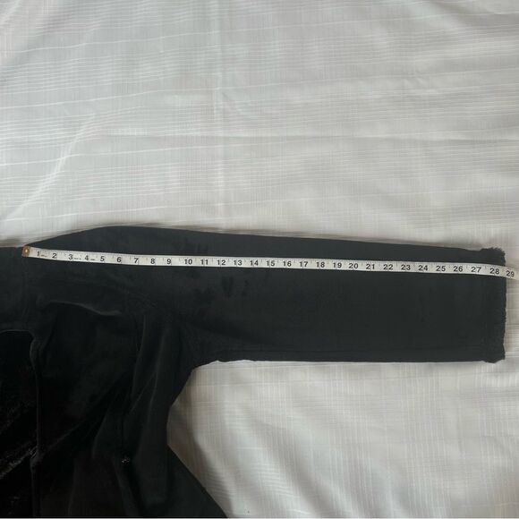 Green Tea Woman Black High Pile Fleece Fur Zipper Long Sleeve Teddy Jacket XL - Picture 10 of 11